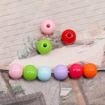 アクリルビーズ 丸玉 ラウンド カラフルミックス カラーランダム 約6mm（約20g）