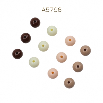 アクリルビーズ 丸玉 ラウンド ブラウンミックス カラーランダム 約8mm（約20g）
