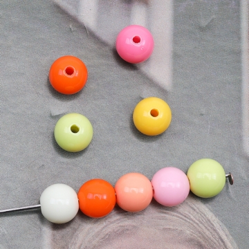 アクリルビーズ 丸玉 ラウンド オレンジミックス カラーランダム 約8mm（約20g）