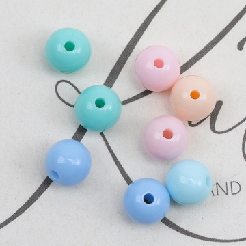 アクリルビーズ 丸玉 ラウンド ブルーミックス カラーランダム 約8mm（約20g）
