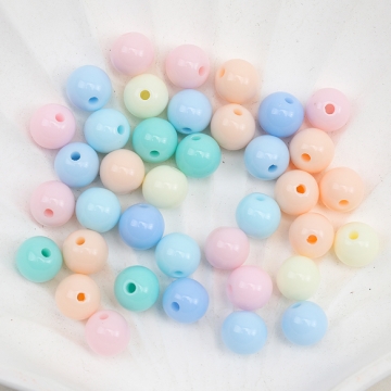 アクリルビーズ 丸玉 ラウンド ブルーミックス カラーランダム 約8mm（約20g）