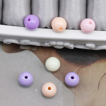 アクリルビーズ 丸玉 ラウンド パープルミックス カラーランダム 約8mm（約20g）