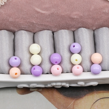 アクリルビーズ 丸玉 ラウンド パープルミックス カラーランダム 約8mm（約20g）
