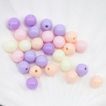 アクリルビーズ 丸玉 ラウンド パープルミックス カラーランダム 約8mm（約20g）