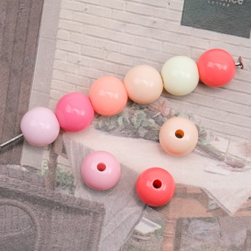 アクリルビーズ 丸玉 ラウンド ピンクミックス カラーランダム 約8mm（約20g）