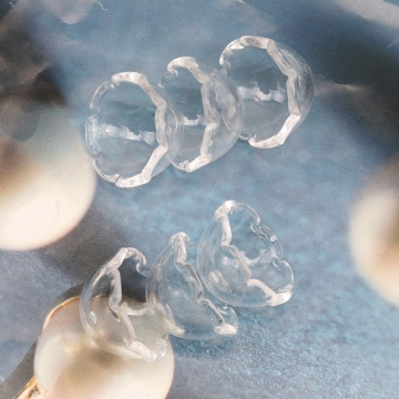 ビーズキャップ クラゲ風 クリア 透明 アクリルビーズ 約12×22mm（6ヶ）