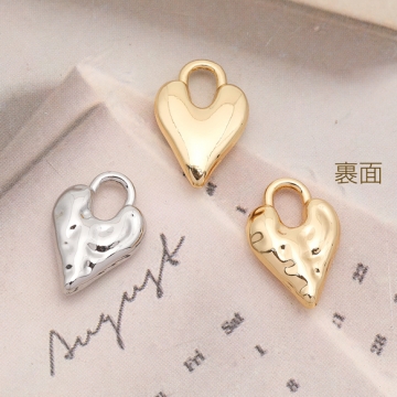 ハートチャーム ハートモチーフ 個性的 メタルチャーム 約11×16mm（2ヶ）