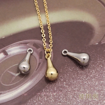 しずくチャーム 立体 ドロップチャーム ひょうたん風 カン付き メタルチャーム 約5×12mm（4ヶ）
