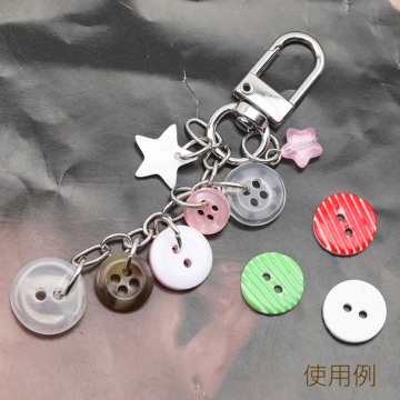 手芸ボタン 丸型 2穴 ストライプ ラウンド 服飾パーツ 樹脂製 カラフル カラーランダム 約13mm（20ヶ）