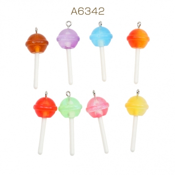 アクリルチャーム キャンディチャーム ミニチュア 夜光 アクセサリーパーツ 約16×41mm (ランダム6ヶ)