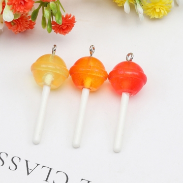 アクリルチャーム キャンディチャーム ミニチュア 夜光 アクセサリーパーツ 約16×41mm (ランダム6ヶ)