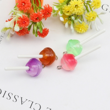 アクリルチャーム キャンディチャーム ミニチュア 夜光 アクセサリーパーツ 約16×41mm (ランダム6ヶ)