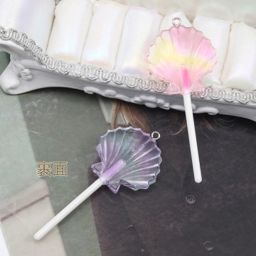 樹脂チャーム キラキラ ロリポップチャーム アクセサリーパーツ 約30×70mm (ランダム4ヶ)