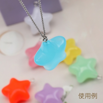 アクリルチャーム カラフル アクリル星型チャームパーツ アクセサリーパーツ 約23×27mm (ランダム6ヶ)