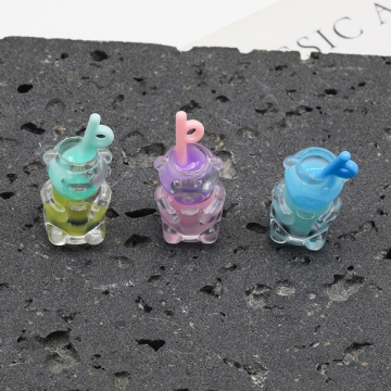 アクリルチャーム アクリル くまストローカップチャームパーツ アクセサリーパーツ 約13×20mm (ランダム4ヶ)