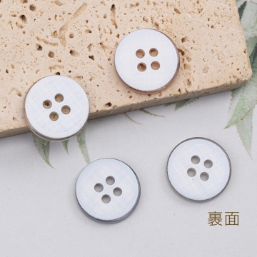手芸ボタン 丸型 4穴 ラウンド 片面 柄付き 服飾パーツ 樹脂製 約15mm（4ヶ）