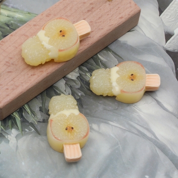 スイーツ貼付けパーツ フルーツアイス 食品サンプル風 ミニチュア デコパーツ ハンドメイド素材 約20×35mm（4ヶ）