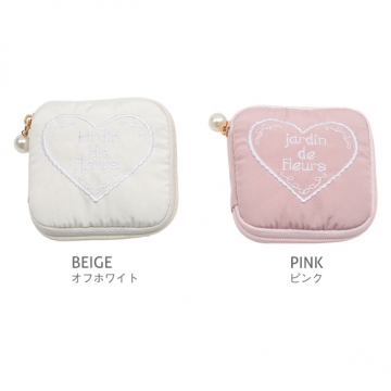 アクセサリーポーチ ミニサイズ 収納ケース 便利な仕切り付き コスメ ジュエリー コンパクトポーチ 約8×8cm（1個）