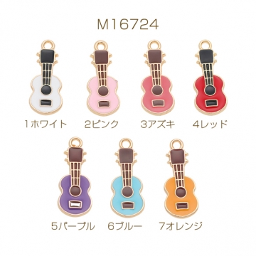 エポチャーム ギター 楽器モチーフ 音楽 カン付き メタルチャーム 約9×23mm（4ヶ）
