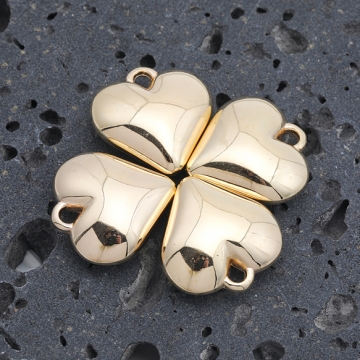 CCBチャーム ミニサイズ ハートモチーフ メタル調 1カン付き ハートチャーム 約23×24mm（6ヶ）