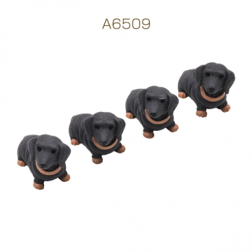 ミニチュア ダックスフンド 犬 いぬ ペット 動物 アニマル 小物 置物 樹脂パーツ 約30×32mm（2ヶ）