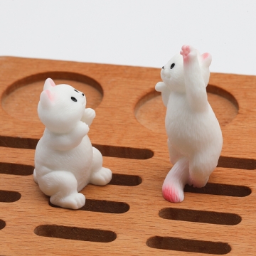 ミニチュア 猫 ねこ ペット 動物 アニマル 小物 置物 樹脂パーツ 2種（2ヶ）