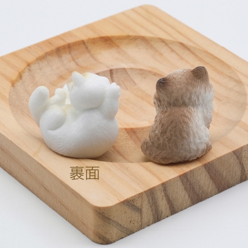 ミニチュア 猫 ねこ ペット 動物 アニマル 小物 置物 樹脂パーツ 2種（2ヶ）