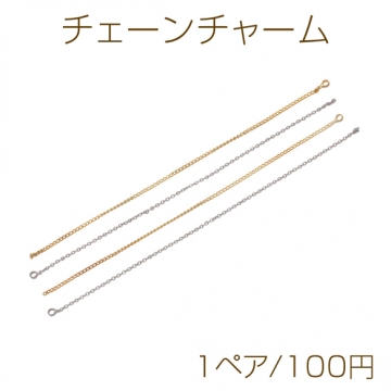 チェーンチャーム フリンジ メタルパーツ メタルチャーム 約0.8×80mm（1ペア）