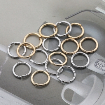 丸カン ゴールド（16KGP）/ロジウム マルカン 接続金具 銅製 約1.2×10mm（2g）
