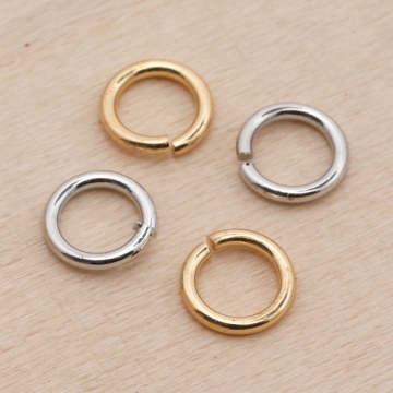 丸カン ゴールド（16KGP）/ロジウム マルカン 接続金具 銅製 約1.2×8mm（2g）