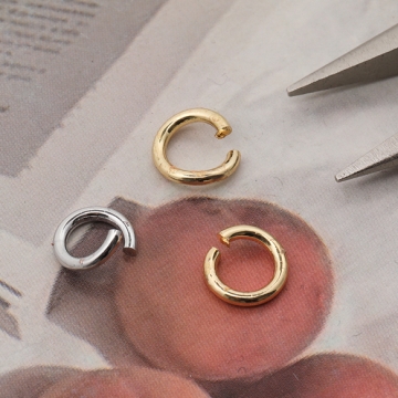 丸カン ゴールド（16KGP）/ロジウム マルカン 接続金具 銅製 約1.2×7mm（2g）