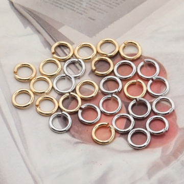 丸カン ゴールド（16KGP）/ロジウム マルカン 接続金具 銅製 約1.2×7mm（2g）