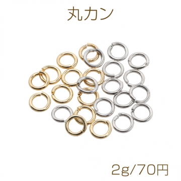 丸カン ゴールド（16KGP）/ロジウム マルカン 接続金具 銅製 約1×6mm（2g）