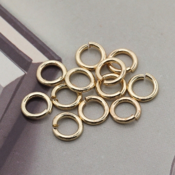 丸カン ゴールド（16KGP）/ロジウム マルカン 接続金具 銅製 約1×6mm（2g）