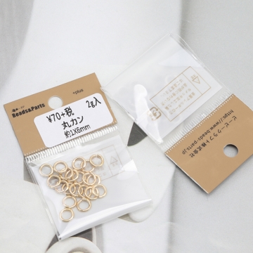 丸カン ゴールド（16KGP）/ロジウム マルカン 接続金具 銅製 約1×6mm（2g）