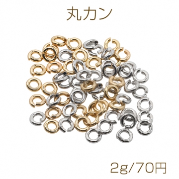 丸カン ゴールド（16KGP）/ロジウム マルカン 接続金具 銅製 約1×4mm（2g）