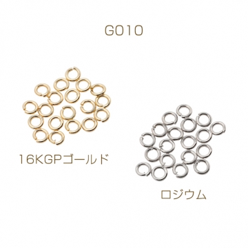 丸カン ゴールド（16KGP）/ロジウム マルカン 接続金具 銅製 約0.8×4mm（2g）