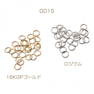 丸カン ゴールド（16KGP）/ロジウム マルカン 接続金具 銅製 約0.6×4mm（2g）