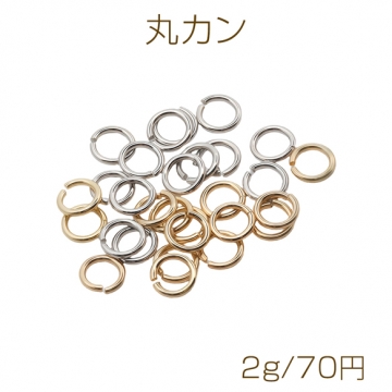 丸カン ゴールド（16KGP）/ロジウム マルカン 接続金具 銅製 約0.6×3mm（2g）