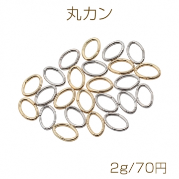 Cカン ゴールド（16KGP）/ロジウム 楕円マルカン 接続金具 銅製 約1×5×6mm（2g）