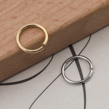 丸カン ゴールド（16KGP）/ロジウム マルカン 接続金具 銅製 約1.2×12mm（5g）
