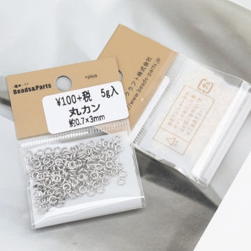 丸カン ゴールド（16KGP）/ロジウム マルカン 接続金具 銅製 約0.7×3mm（5g）