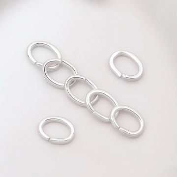 Cカン ゴールド（16KGP）/ロジウム 楕円マルカン 接続金具 銅製 約0.6×3×4mm（5g）