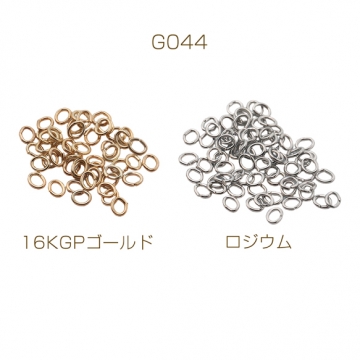Cカン ゴールド（16KGP）/ロジウム 楕円マルカン 接続金具 銅製 約0.5×2.5×3mm（5g）