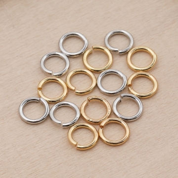 丸カン ゴールド（16KGP）/ロジウム マルカン 接続金具 銅製 約1.2×8mm（20g）