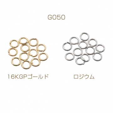 丸カン ゴールド（16KGP）/ロジウム マルカン 接続金具 銅製 約1×6mm（20g）