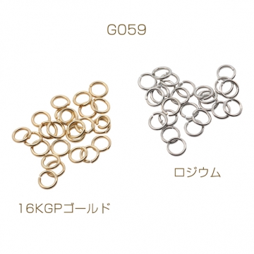 丸カン ゴールド（16KGP）/ロジウム マルカン 接続金具 銅製 約0.6×4mm（20g）