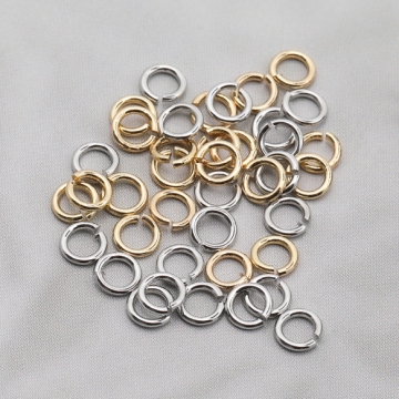 丸カン ゴールド（16KGP）/ロジウム マルカン 接続金具 銅製 約0.6×3.5mm（20g）