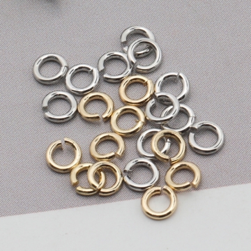 丸カン ゴールド（16KGP）/ロジウム マルカン 接続金具 銅製 約0.6×3mm（20g）