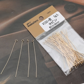 9ピン ゴールド（16KGP）/ロジウム 基礎金具 銅製 約0.5×45mm（5g）